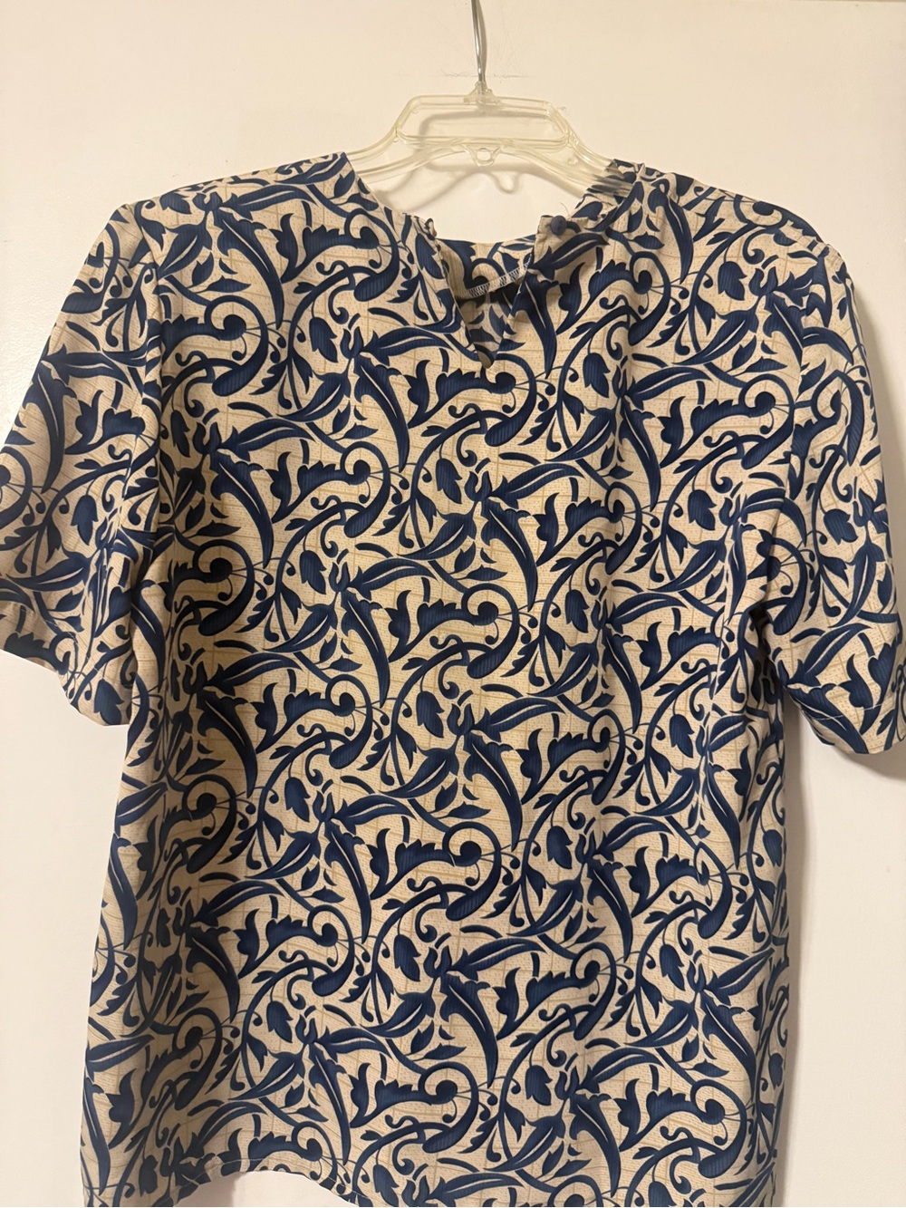 Notations Navy Scroll-Print Short Sleeve Tee Size M